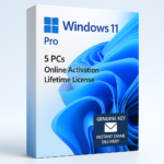 Windows 11 Pro – 5 PCs – Ativação online – Licença vitalícia genuína