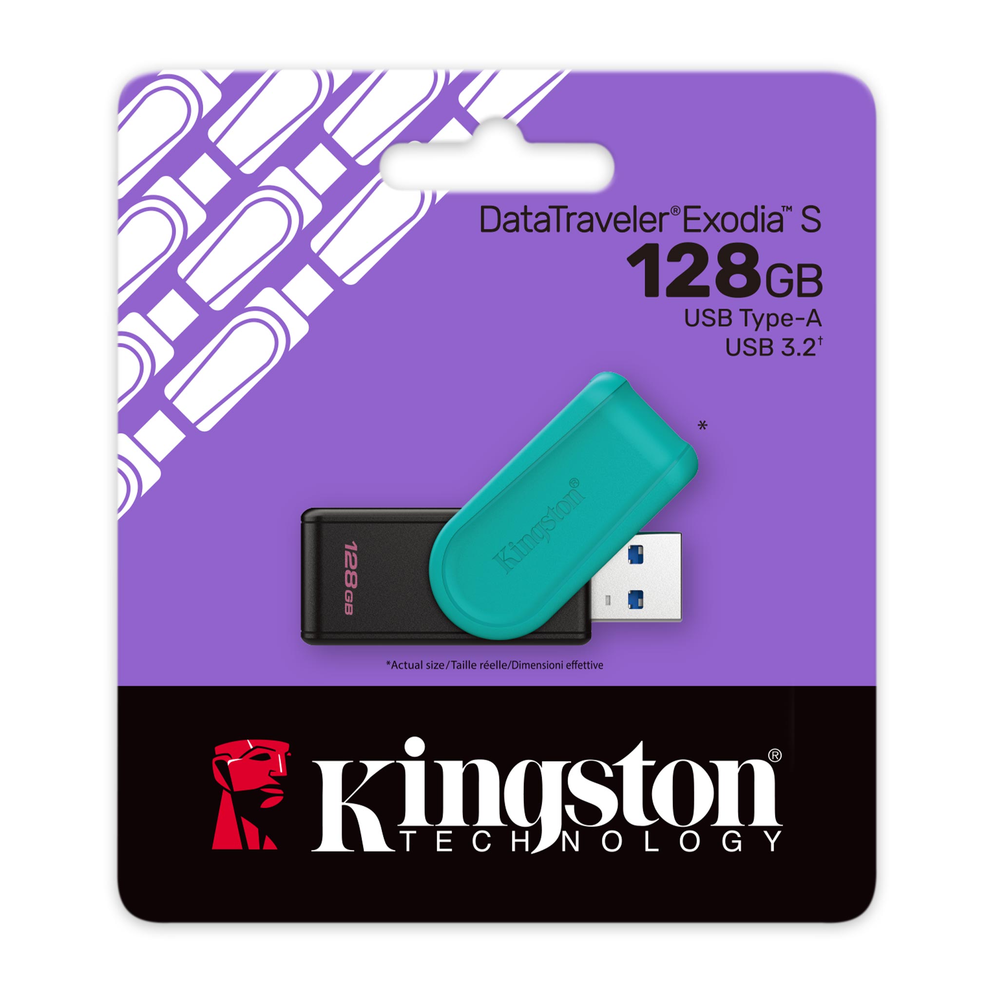 DTXS_128GB_pkg-zm-lg Pen Drive 128GB Kingston Data Traveler Exodia S USB 3.2 - Image 1