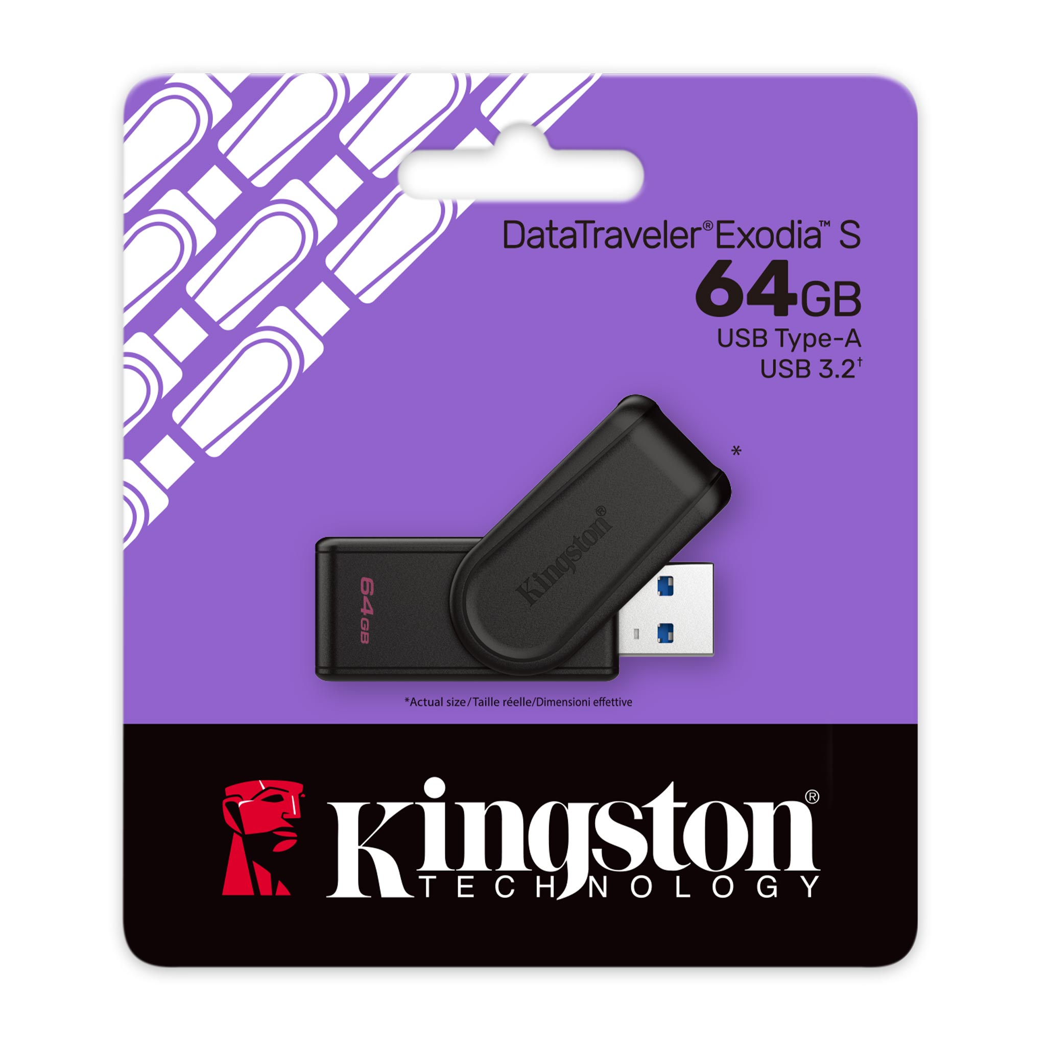 DTXS_64GB_pkg-zm-lg Pen Drive 64GB Kingston Data Traveler Exodia S USB 3.2 - Image 1